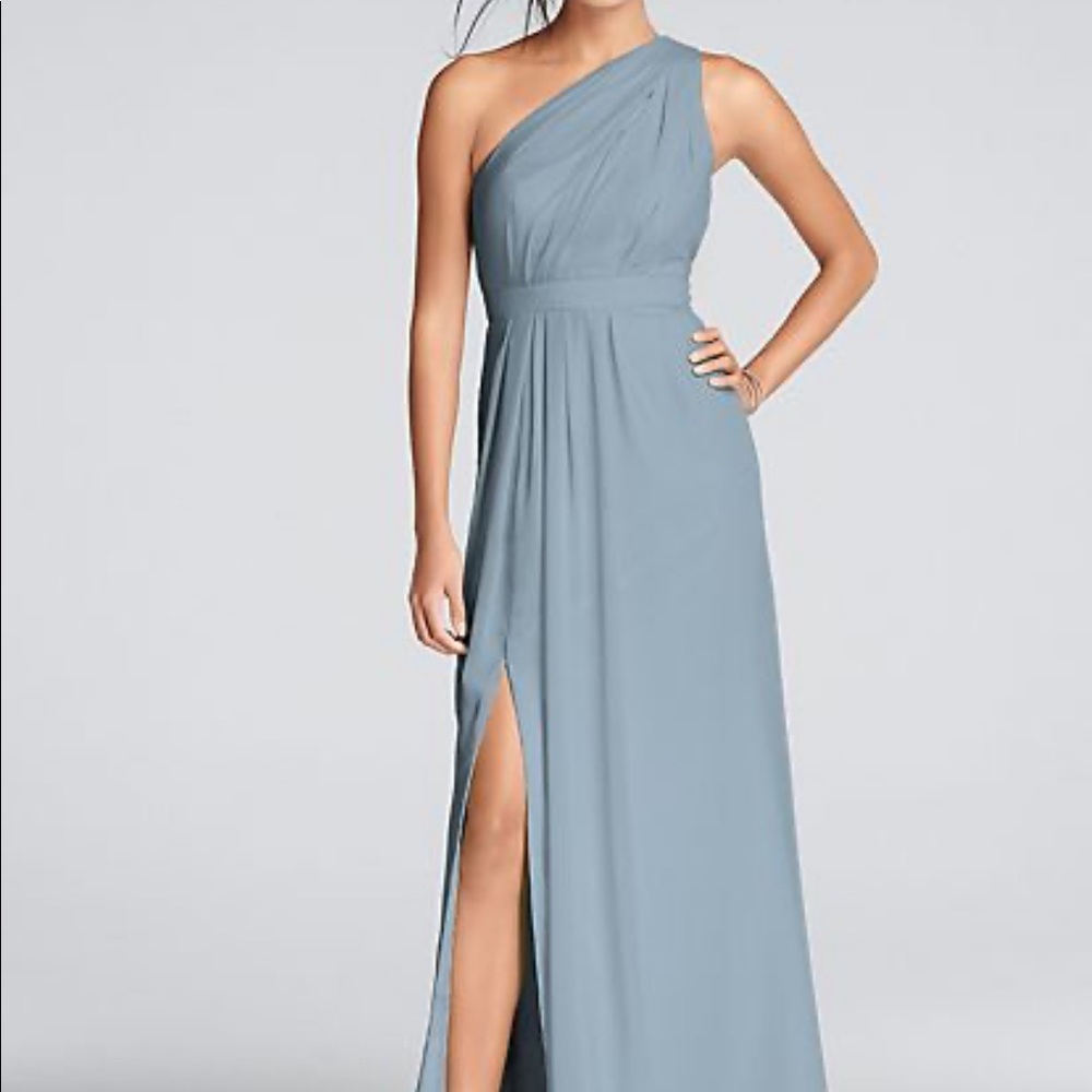 Steele blue David’s bridal dress